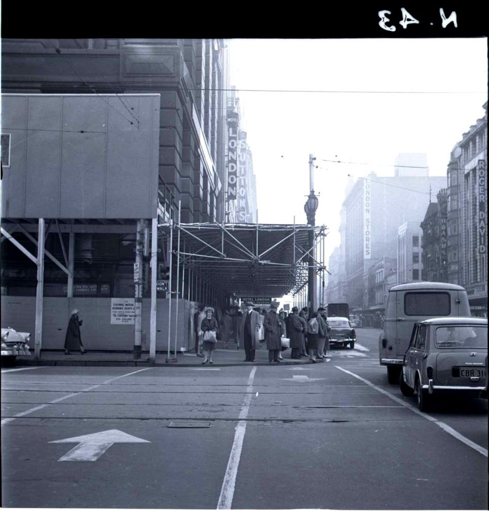 N43 Hoardings, C.M.L. Building looking north along Elizabeth Street