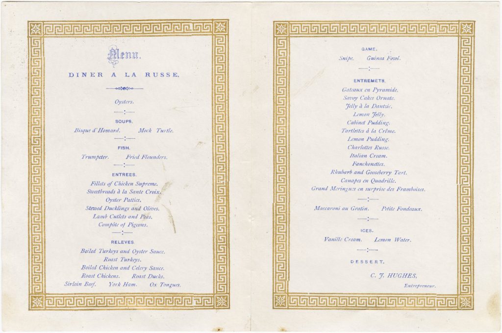 Menu for a banquet for Lord Mayor Thomas McPherson image 1086400-2