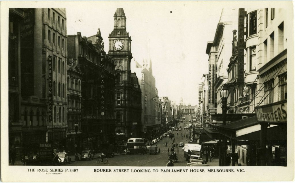 Bourke Street looking to Parliament House, Melbourne