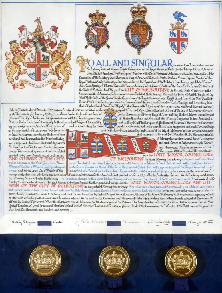 Letters Patent for Armorial Bearings of the Corporation of the City of Melbourne