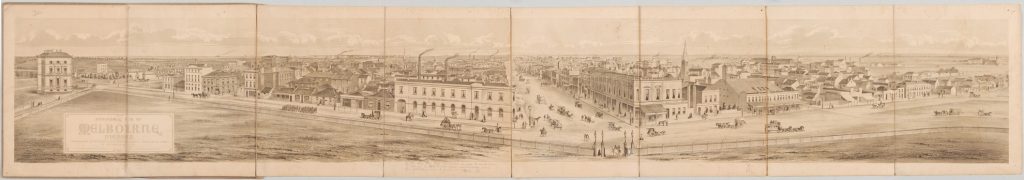 Panoramic View of Melbourne, Victoria 1863