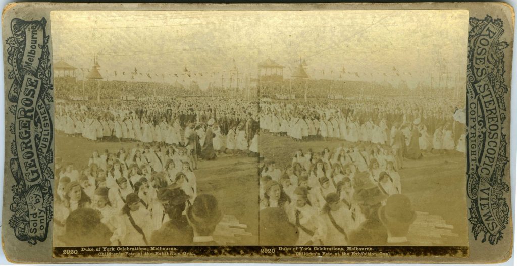 2920. Duke of York Celebrations Melbourne: Childrens Fete at the Exhibition Oval.