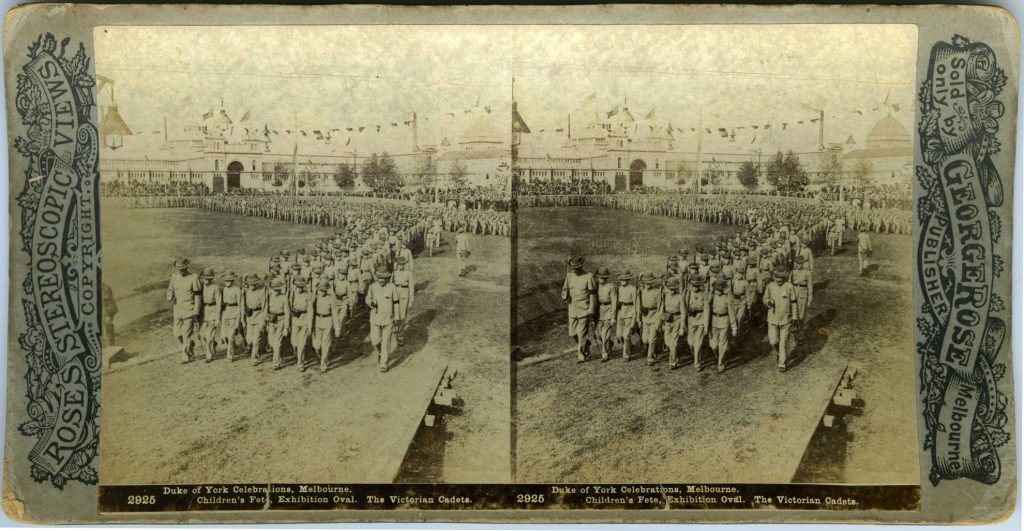 2925. Duke of York Celebrations Melbourne. Children’s Fete, Exhibition Oval. The Victorian Cadets.