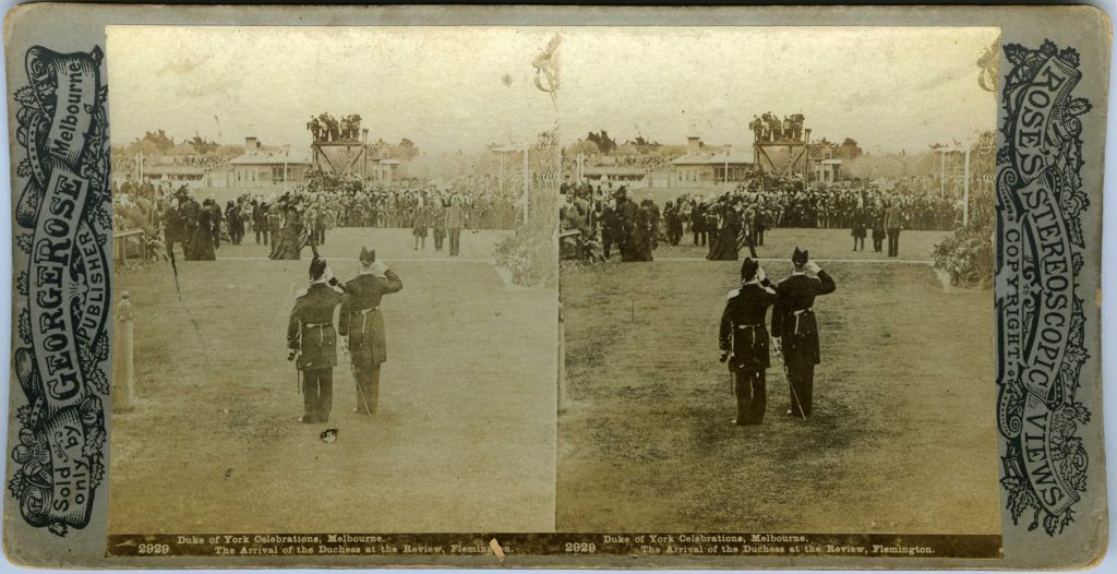 2929. Duke of York Celebrations Melbourne: The Arrival of the Duchess at the Review, Flemington.