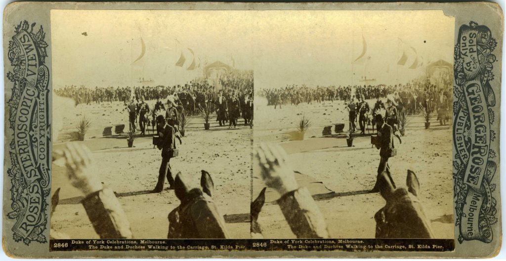 2846. Duke of York Celebrations Melbourne: The Duke and Duchess Walking to the Carriage, St Kilda Pier.