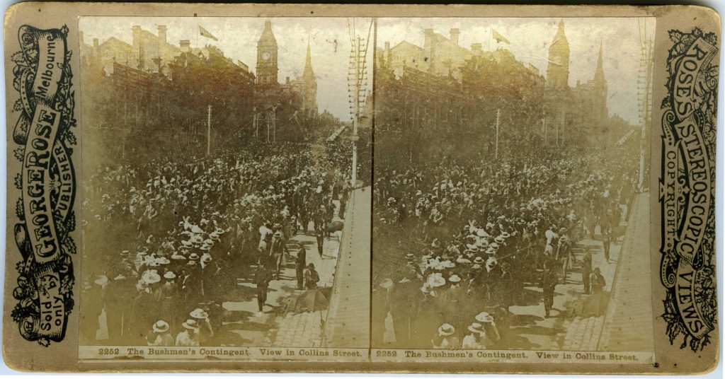 2252. The Bushmen’s Contingent. View on Collins Street.