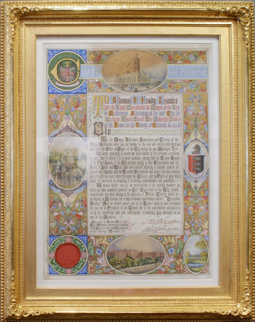 Illuminated address, Thomas O’Grady Esq.