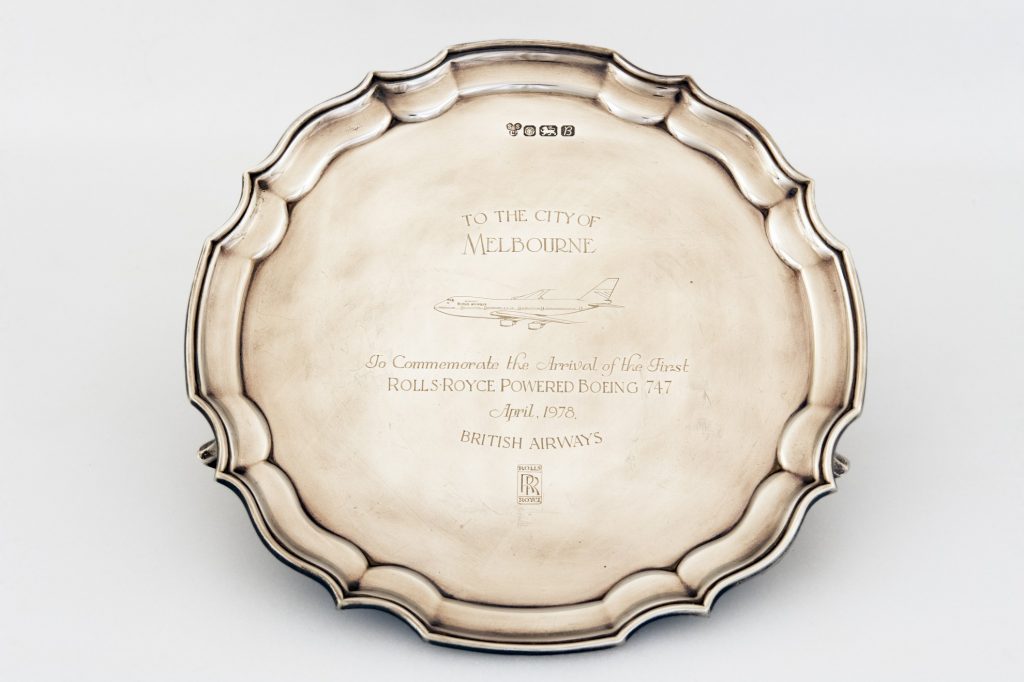 Silver commemorative tray