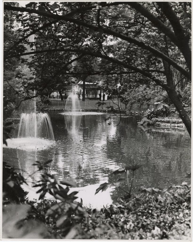 Image of a water feature in Treasury Gardens