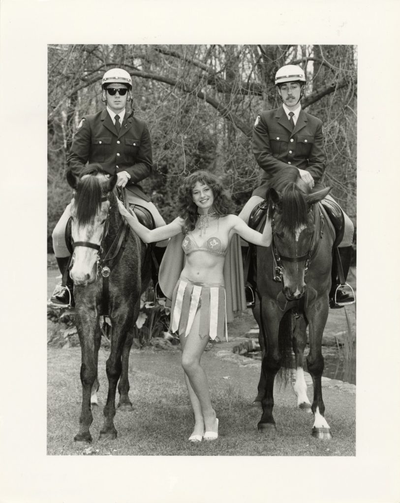 FEIP girl Dallas poses with mounted police