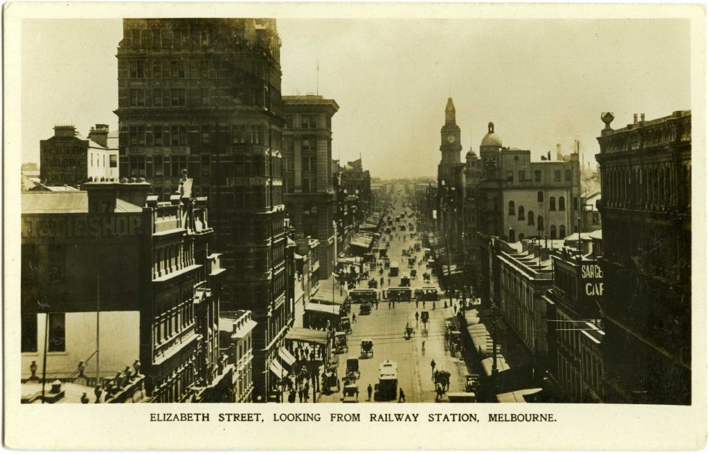 Elizabeth Street, looking from Railway Station, Melbourne