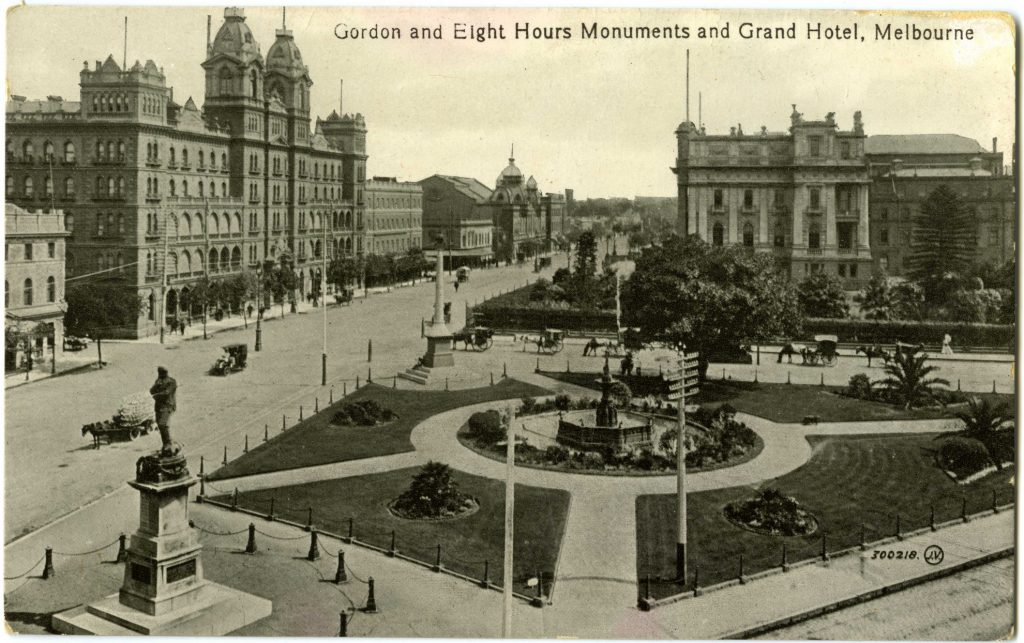 Gordon and Eight Hours Monuments and Grand Hotel, Melbourne