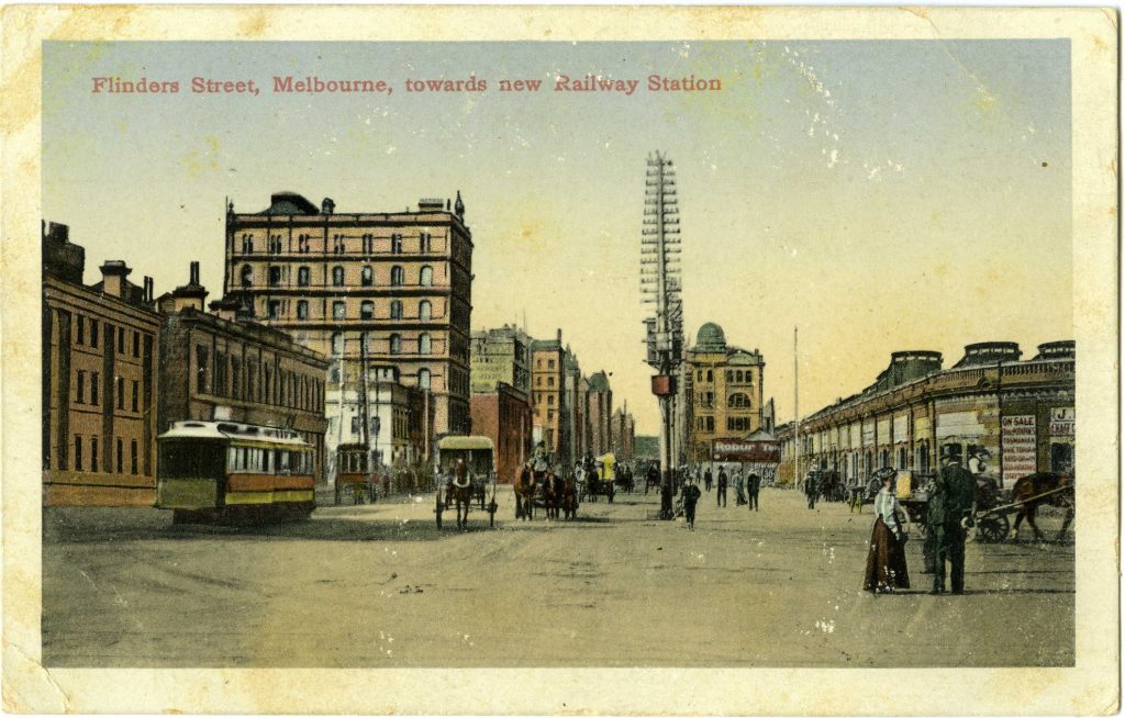 Flinders Street Melbourne towards new Railway Station