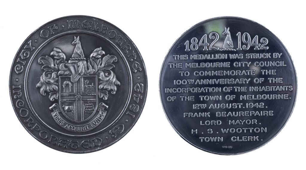 City of Melbourne Incorporation centenary medal