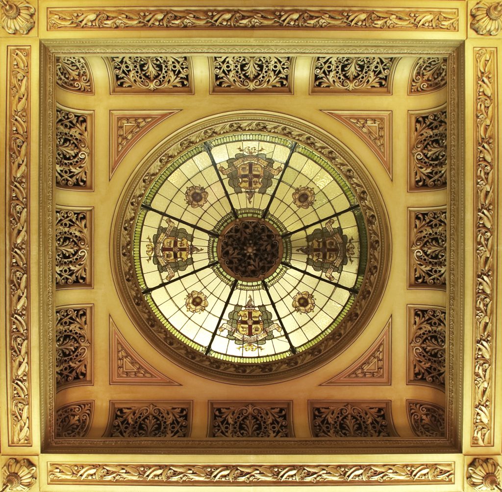 Council Chamber leadlight ceiling dome