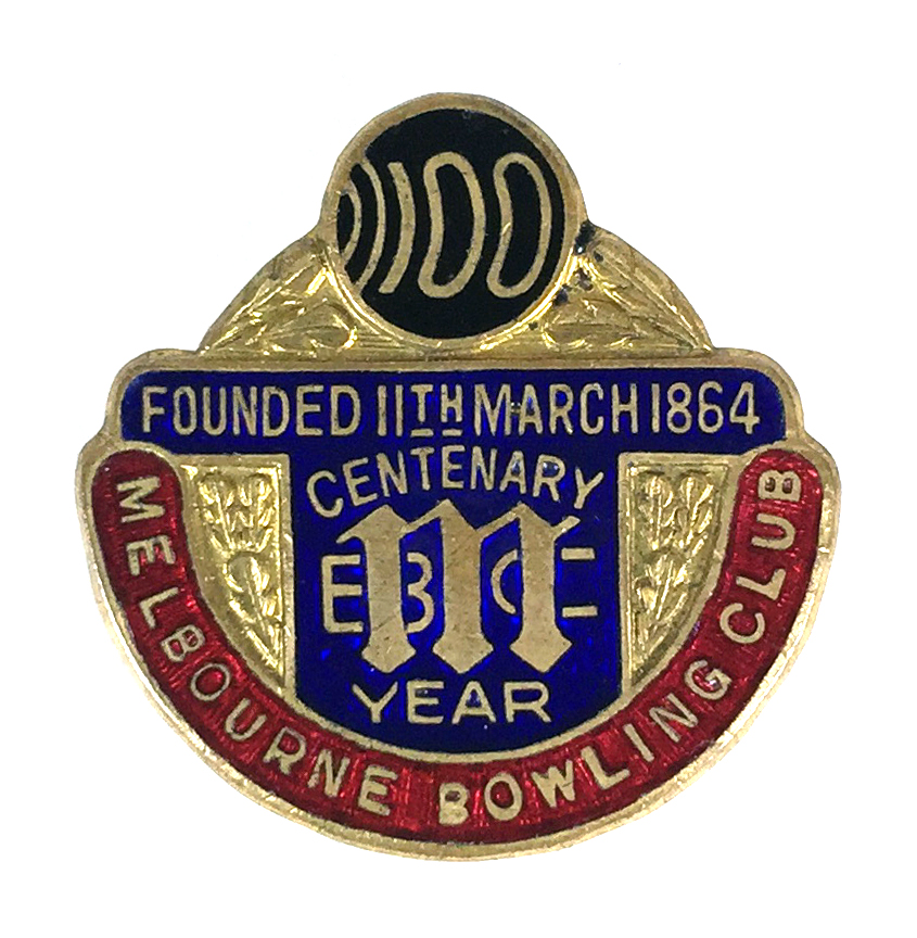 Melbourne Bowling Club centenary badge