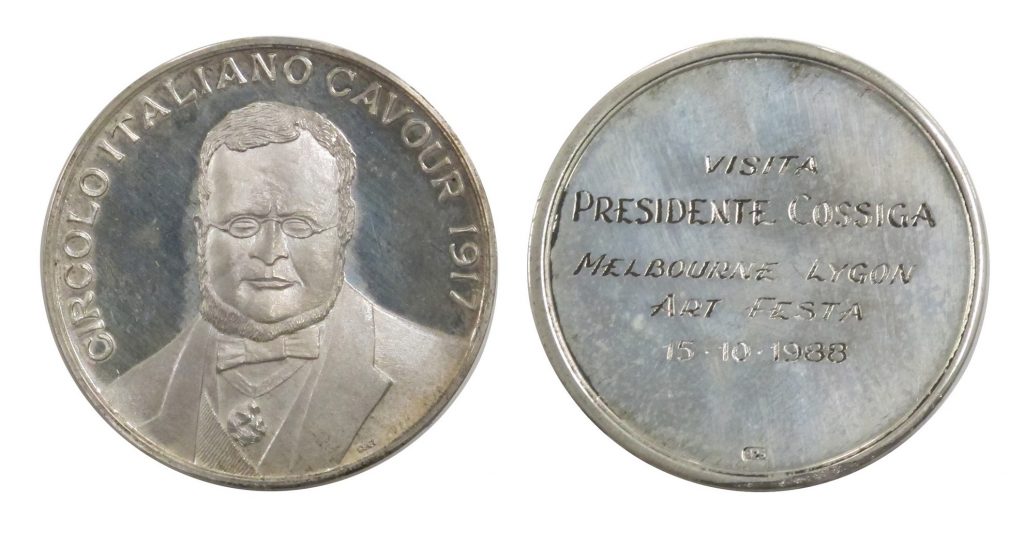 Medal commemorating the visit of Italian President Francesco Cossiga