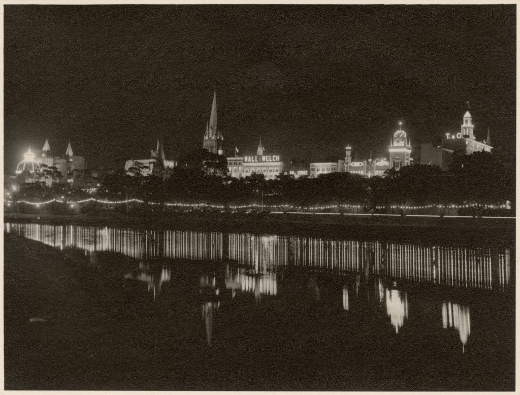 Melbourne illuminated at night