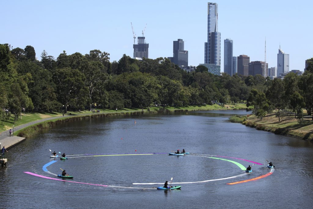 Birrarung River Drawing (performance documentation)