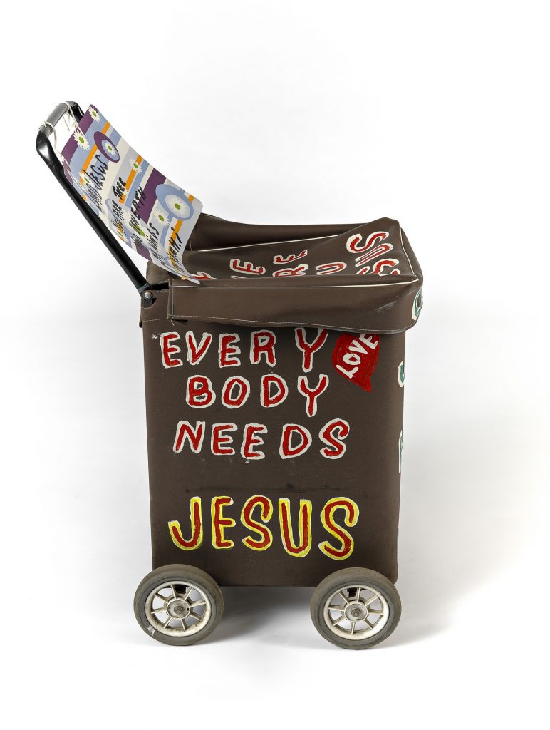 Jesus trolley 2 (brown) with additional sign image 1645060-2