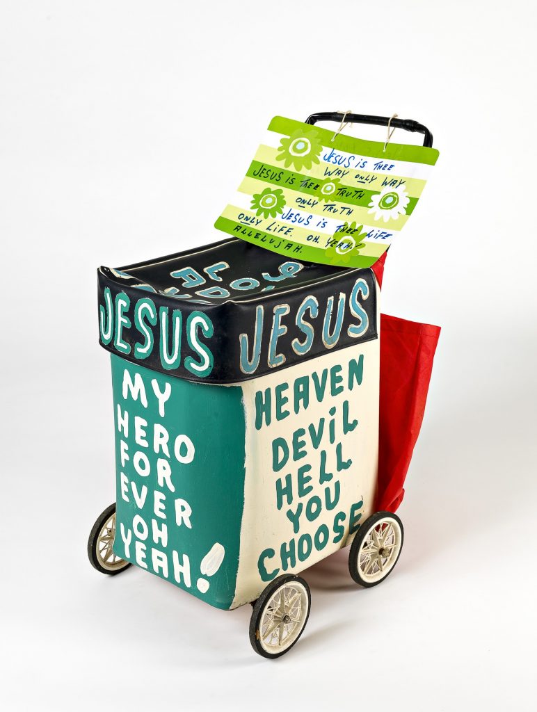 Jesus trolley 3 (green/white) with additional sign image 1645120-3