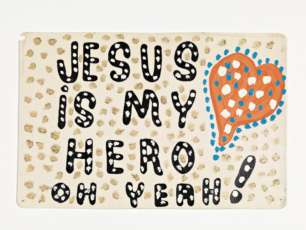 Jesus is my hero oh yeah! (placemat sign)