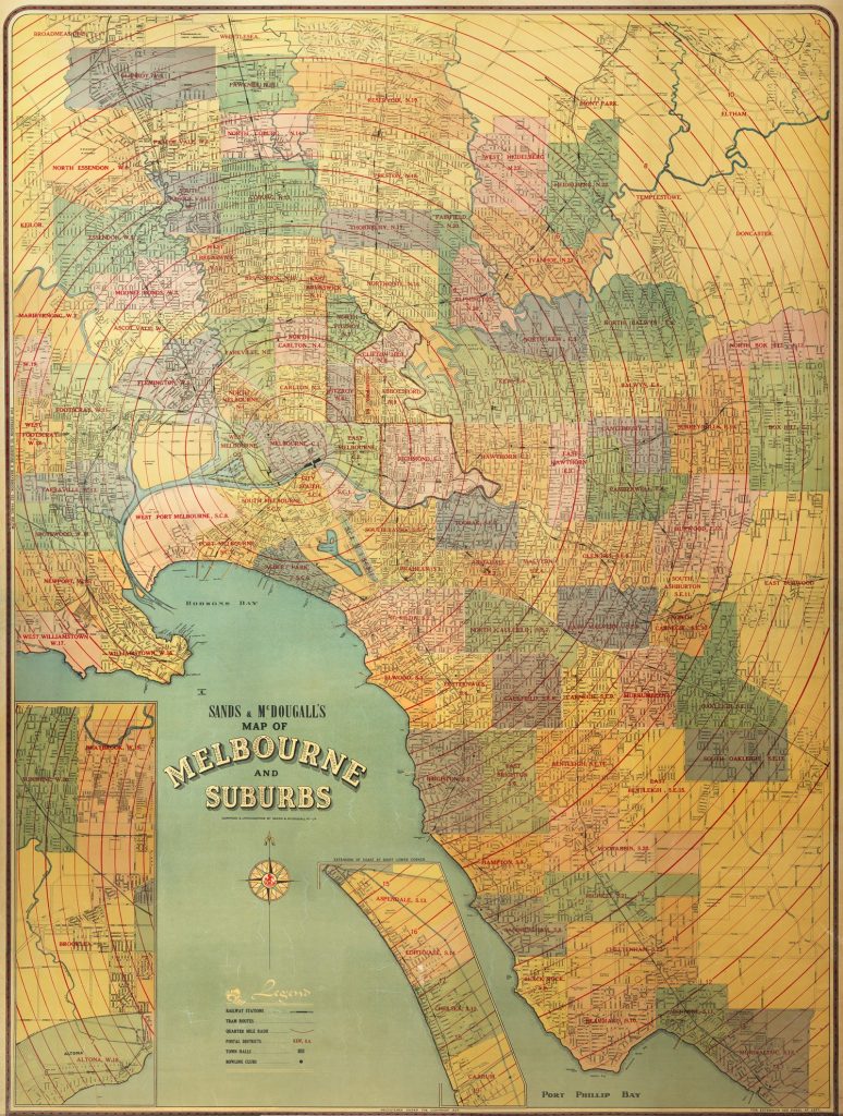 Sands & McDougall’s Map of Melbourne and Suburbs