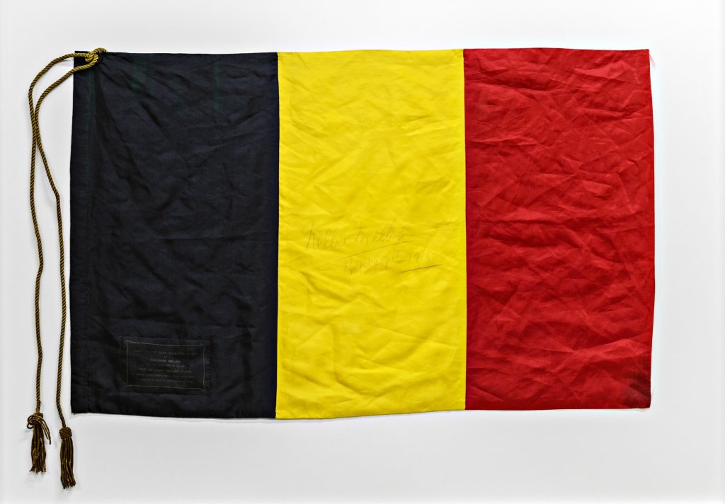 Belgian flag signed by Dame Nellie Melba