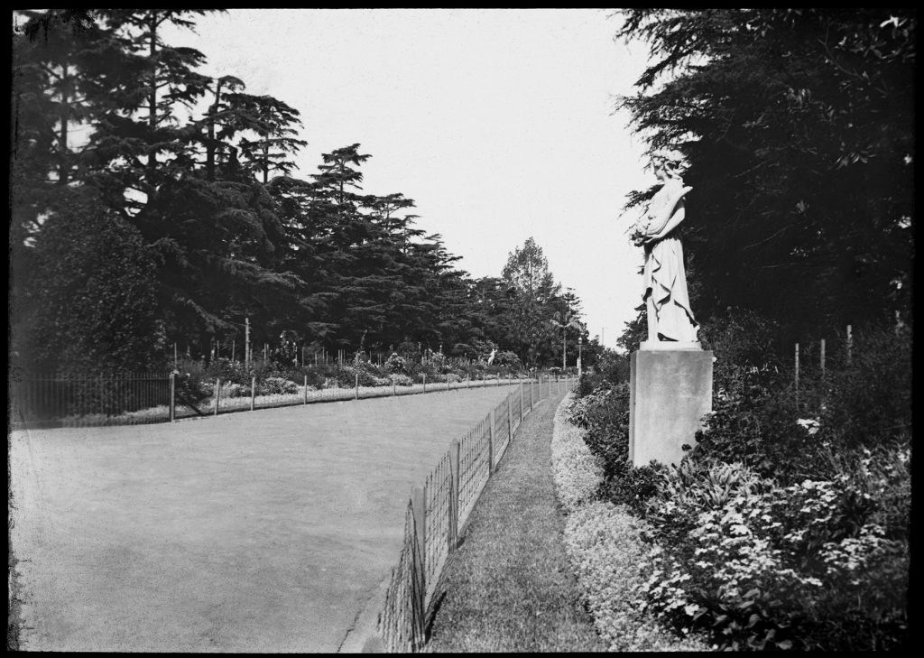 Glass lantern slide, Hotham Walk,
Fitzroy Gardens