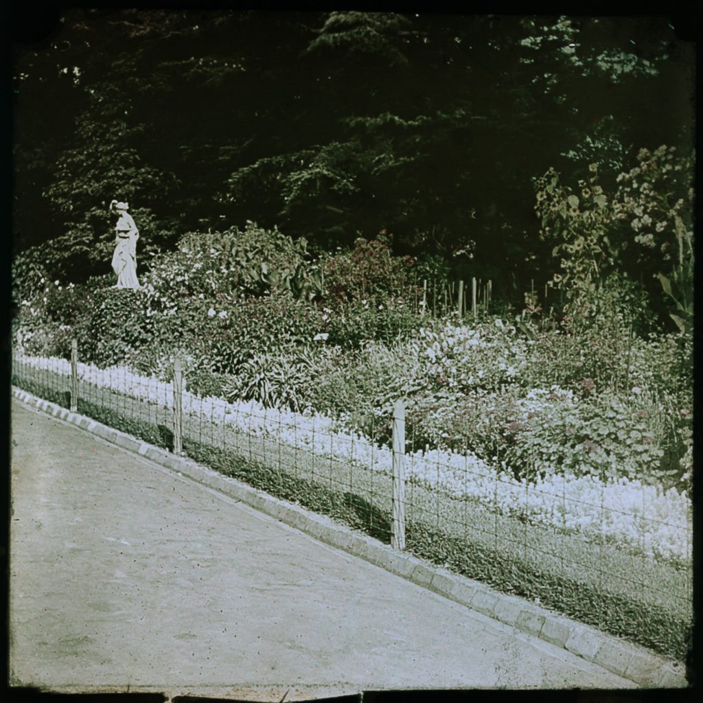 Glass lantern slide, Hotham Walk, Fitzroy Gardens