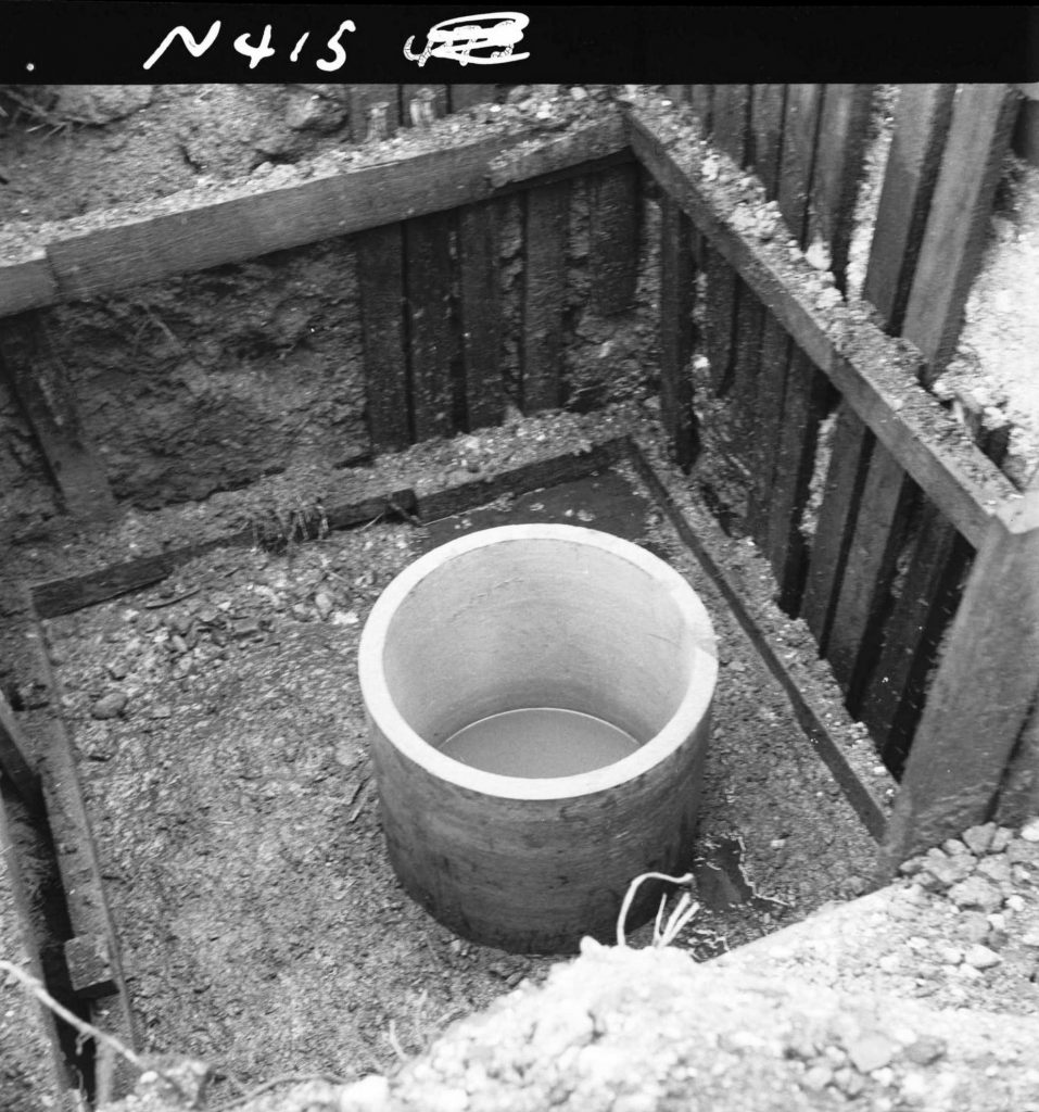 N415 Image showing the top of a pile during drain construction under the railway along Footscray Road