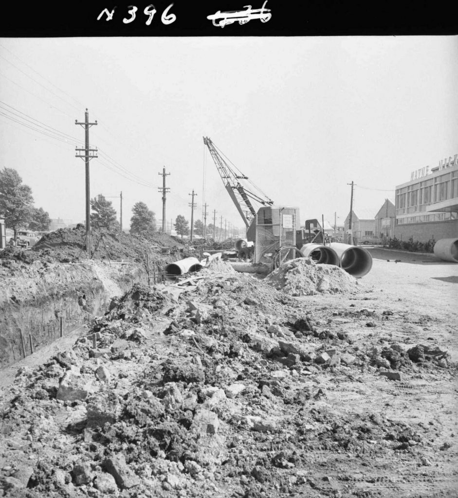 N396 Image showing a general view of drain construction on Footscray Road