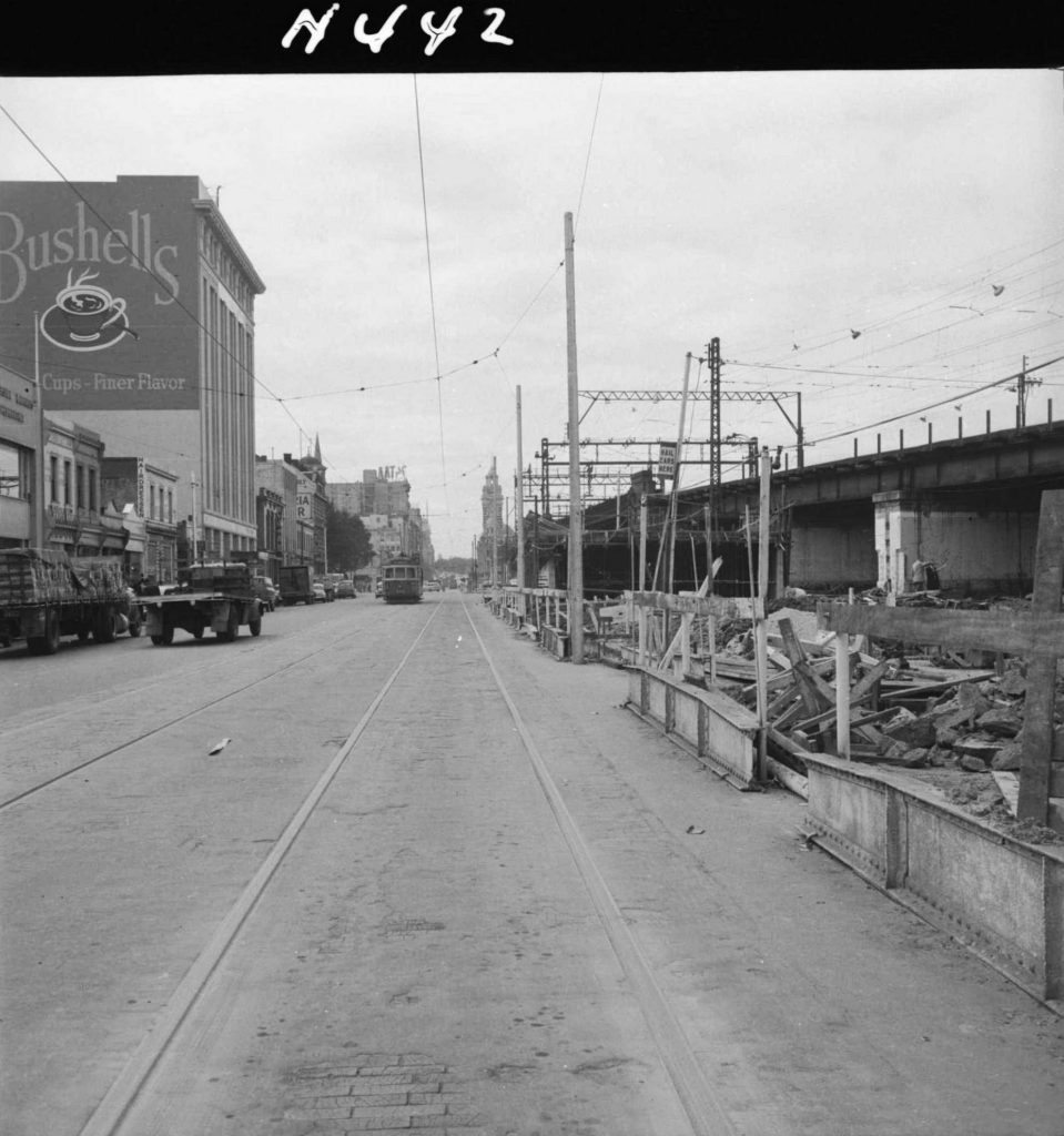 N442 Image showing the line of construction for the Flinders Street overpass