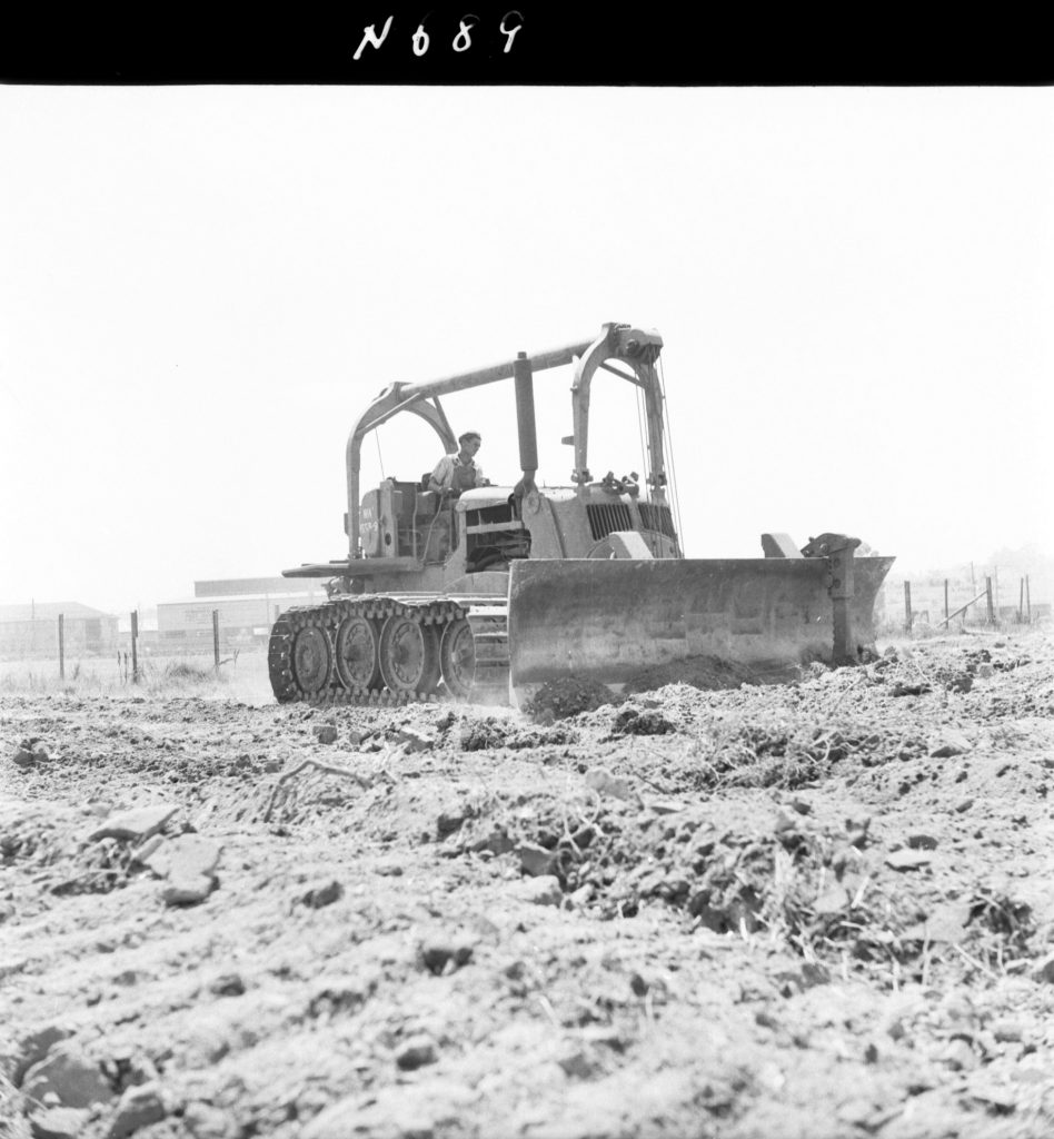 N689 Image showing a Vickers-Vigor class 1 dozer, during an extension to the existing sports area in Debneys Paddock