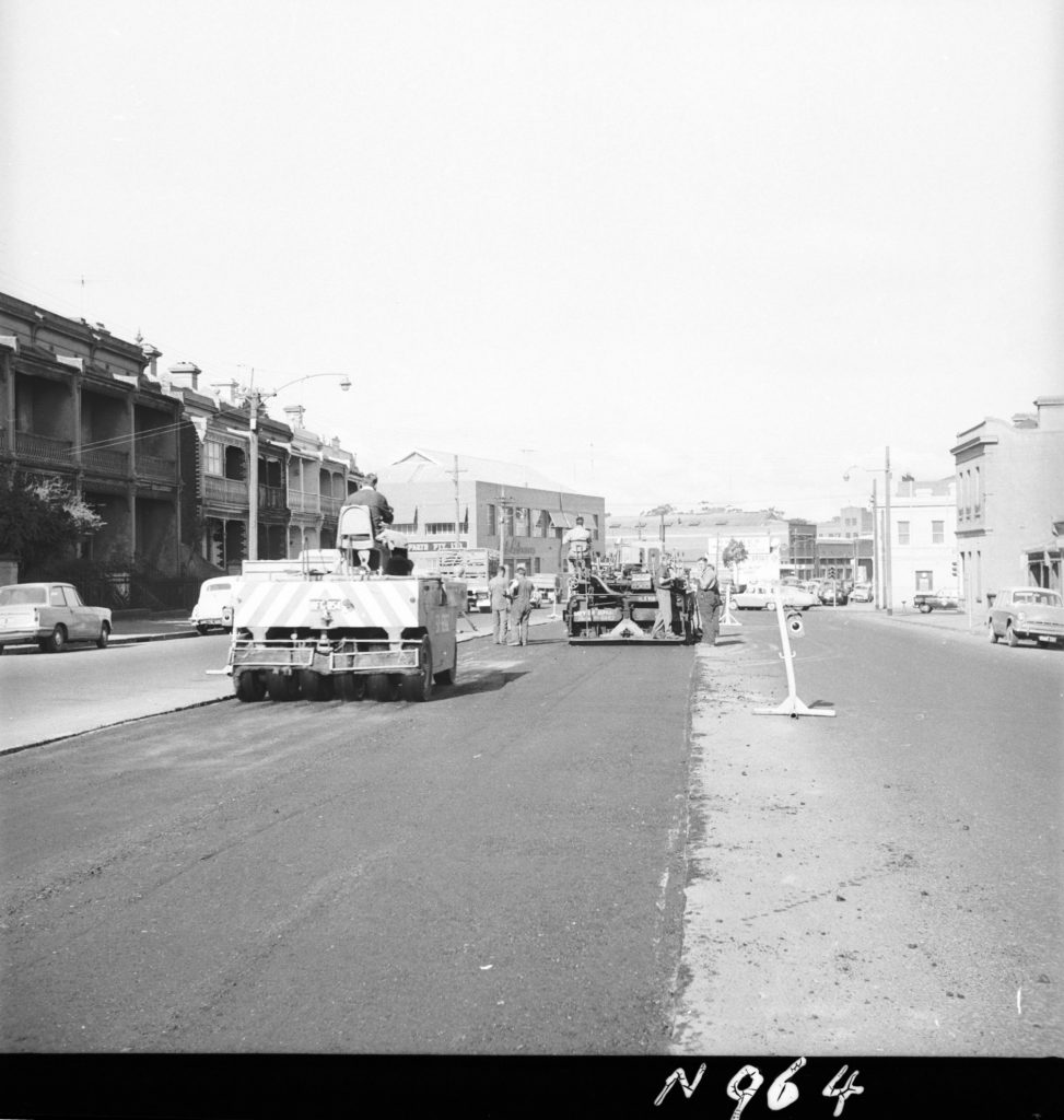 N964 Image showing new road surfacing on Spencer Street, after the removal of tram tracks