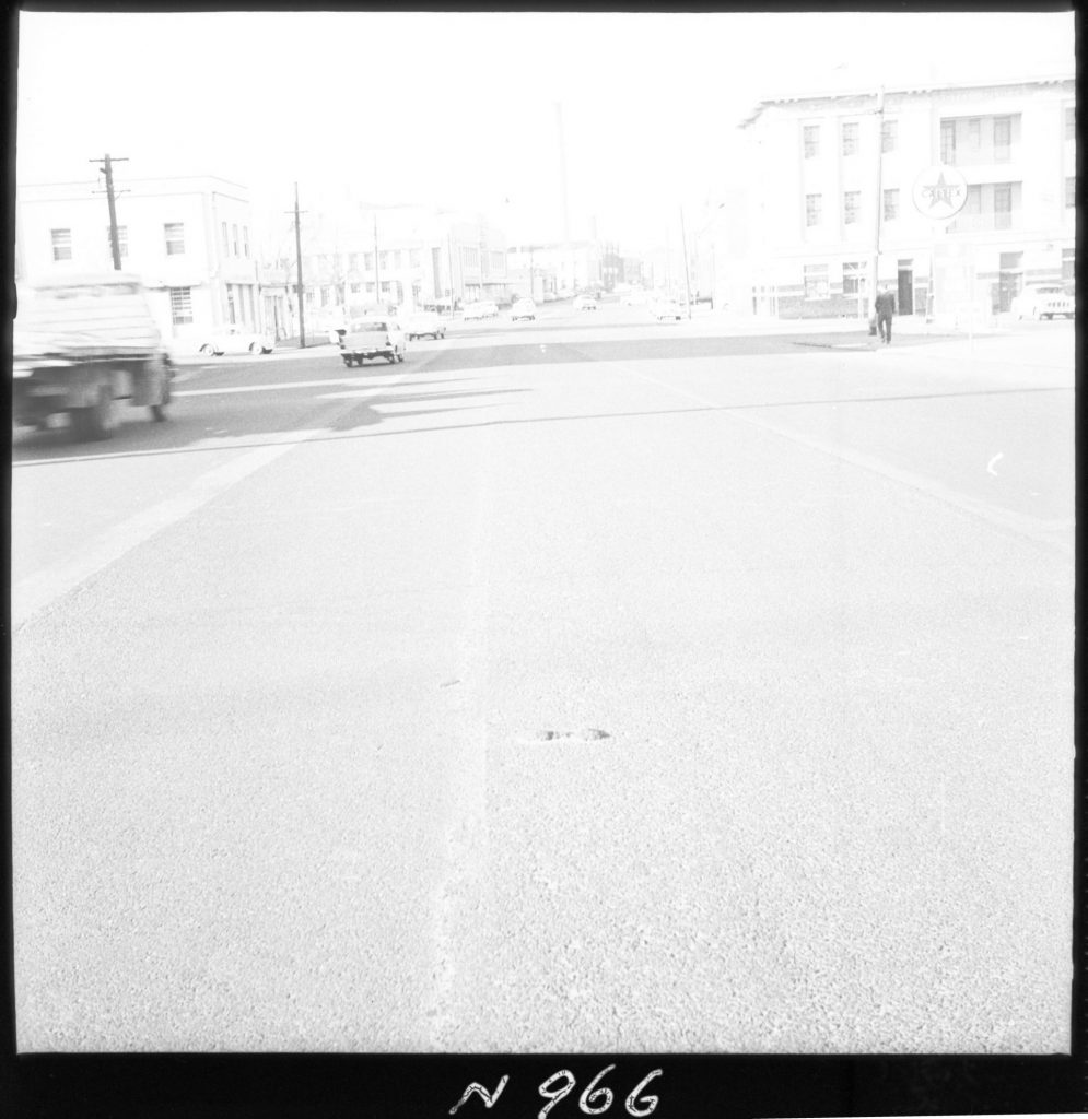 N966 Image showing new road surfacing on Spencer Street, after the removal of tram tracks