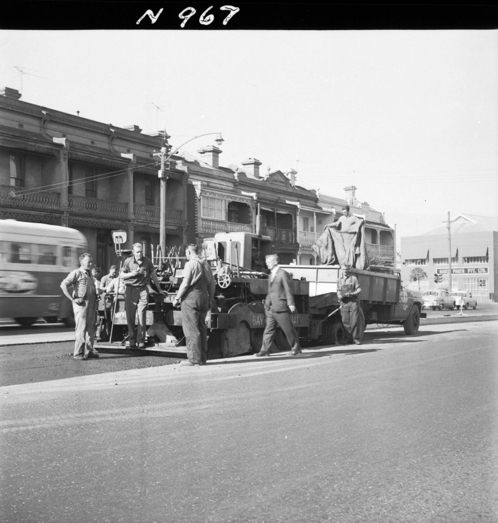 N967 Image showing new road surfacing on Spencer Street, after the removal of tram tracks