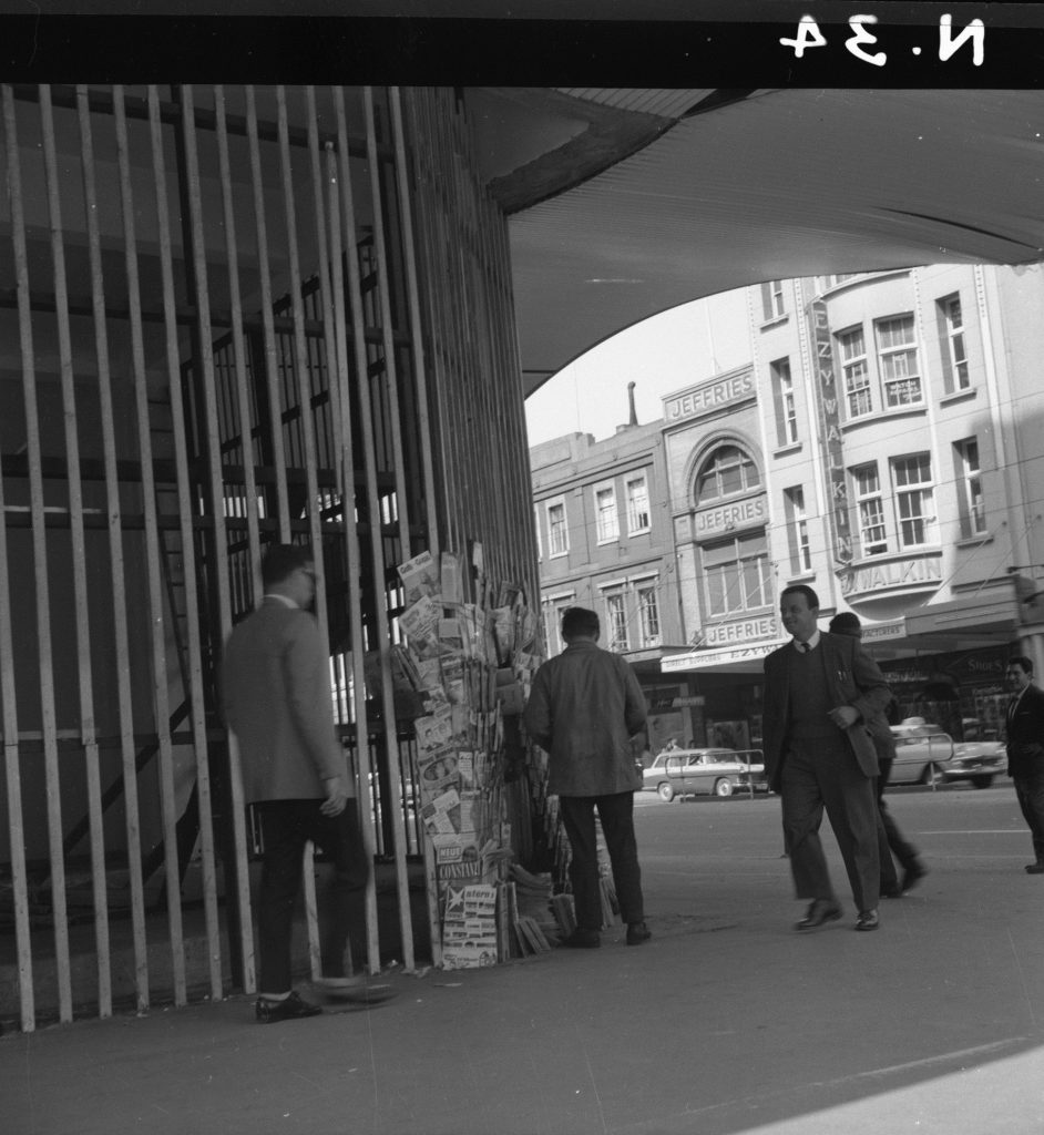 N34 Image of a news stand on a street corner