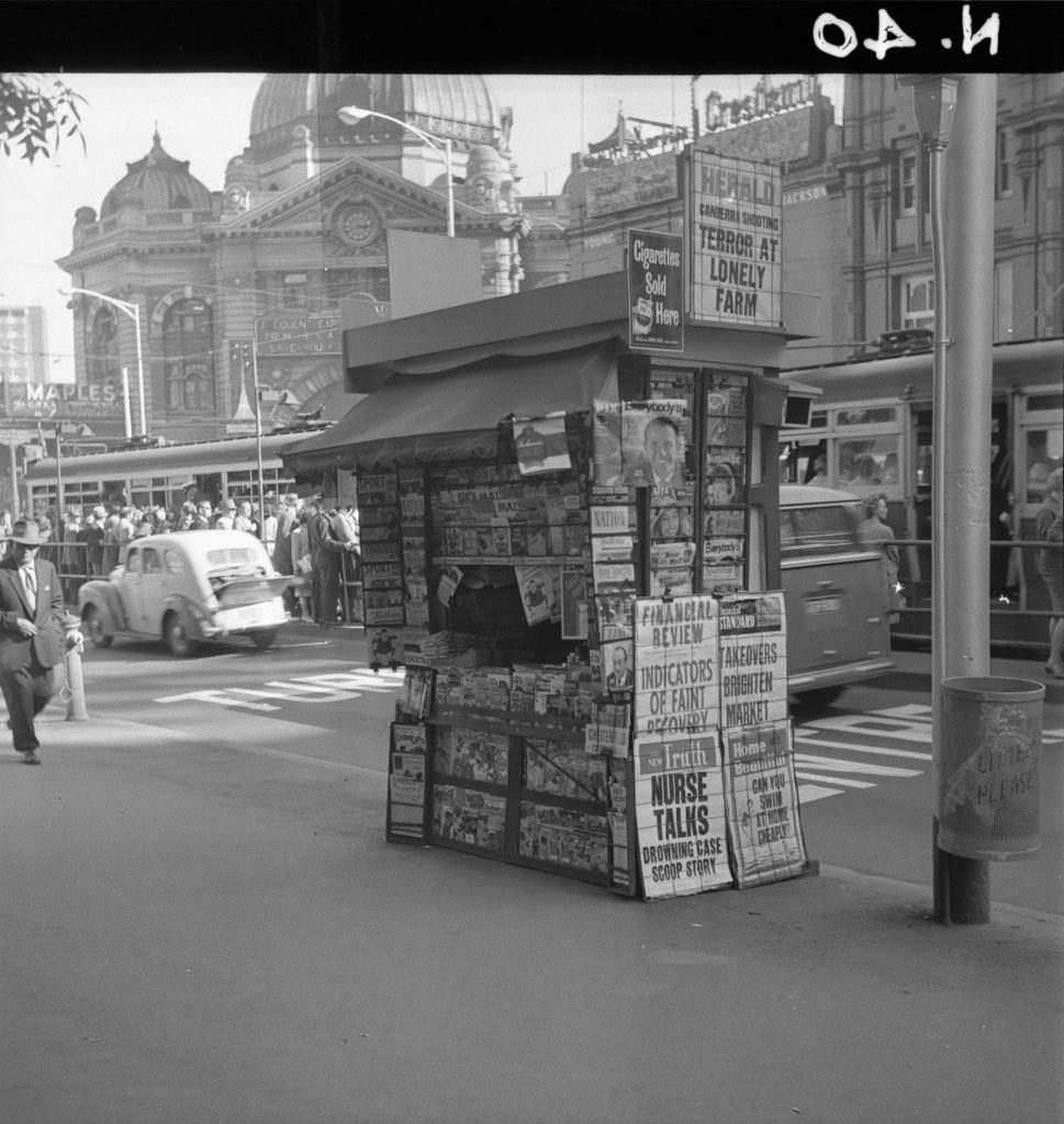 N40 Image of a street kiosk on Swanston Street