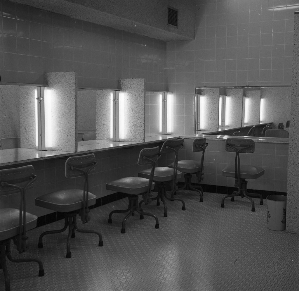 N837 Image showing interior of a new women’s bathroom on Collins Street