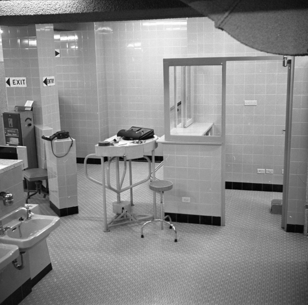 N841 Image showing interior of a new women’s bathroom on Collins Street