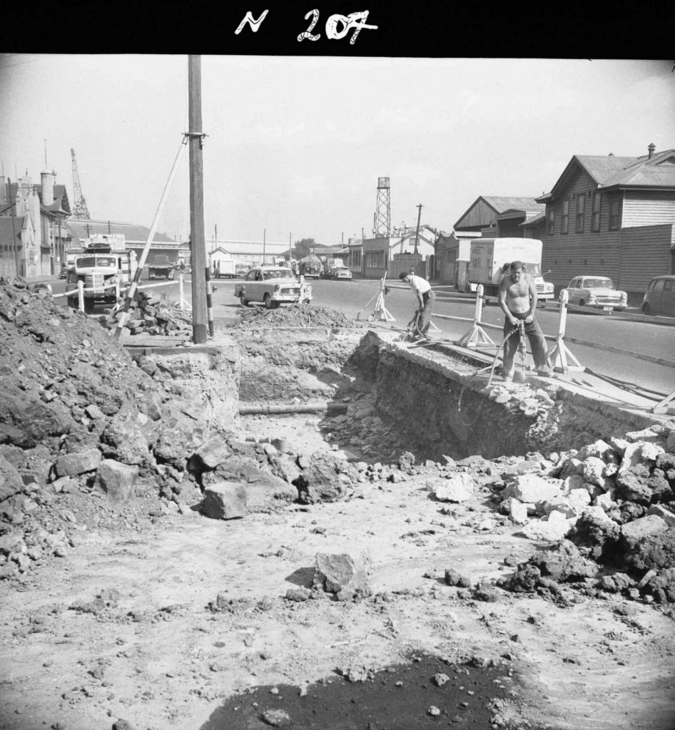 N204 Image showing excavations during construction of a weighbridge on Flinders Street