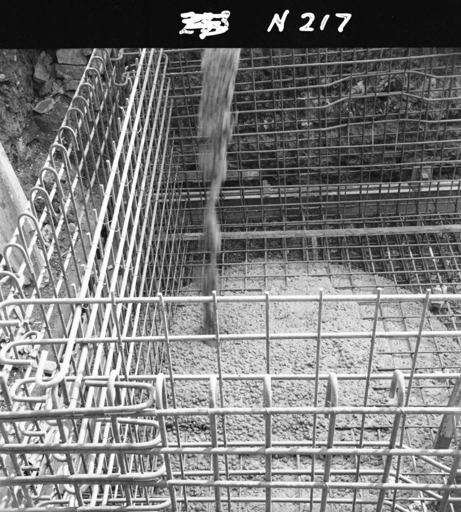 N217 Image showing the first pour of floor slab during construction of a weighbridge on Flinders Street