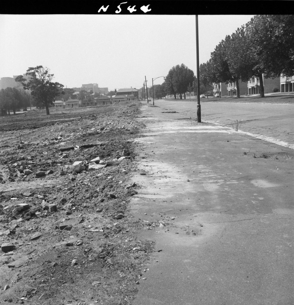 N544 Image showing a footpath along O’Shanassy Street, viewed from Abbotsford Street