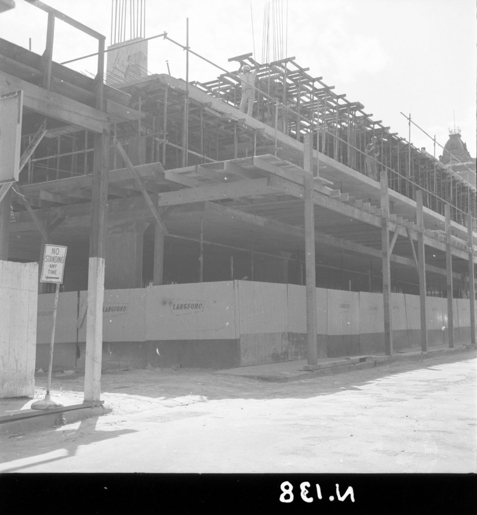 N138 Image showing construction of Kings Parkade on Little Collins Street