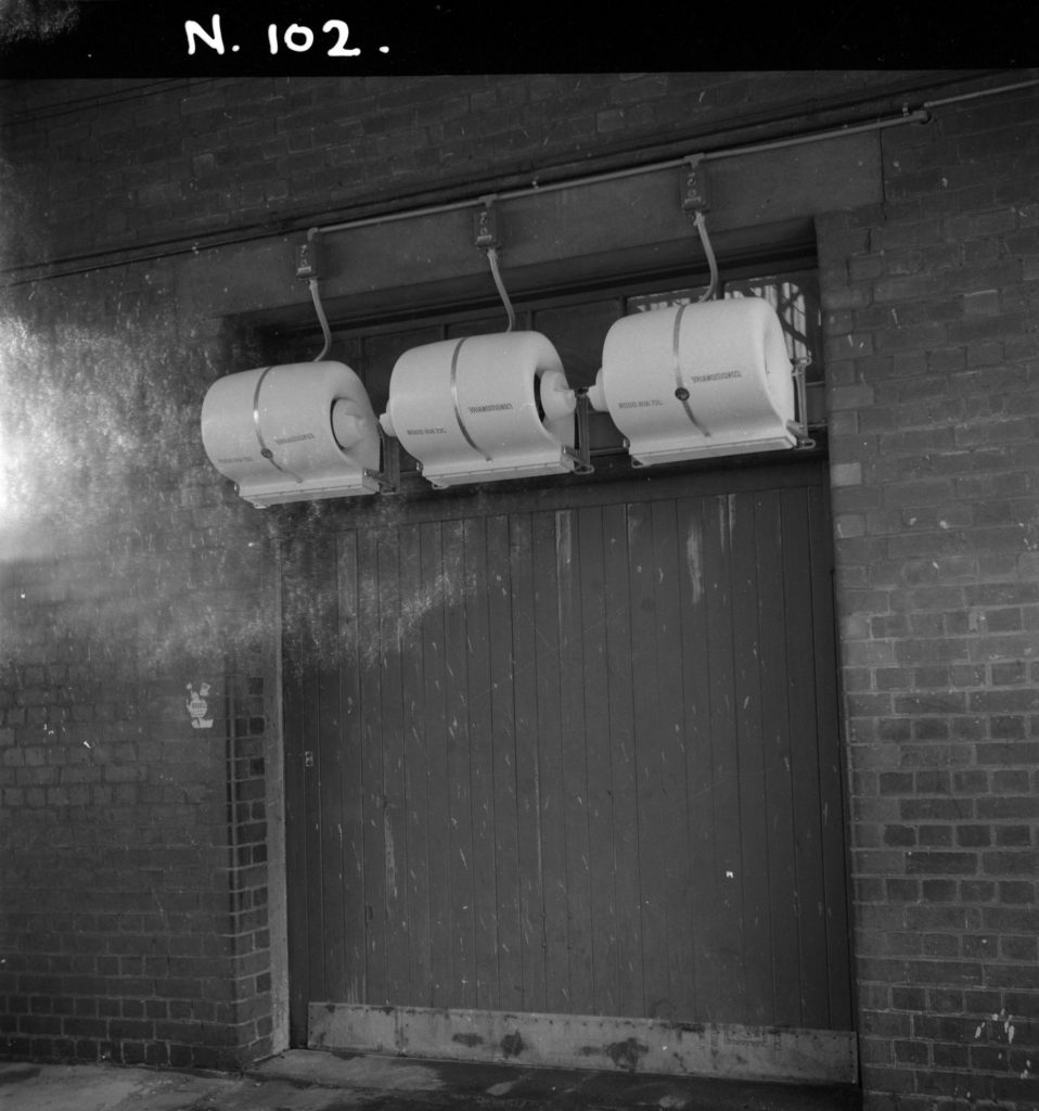 N102 Image showing an overhead air curtain unit at the Queen Victoria Market