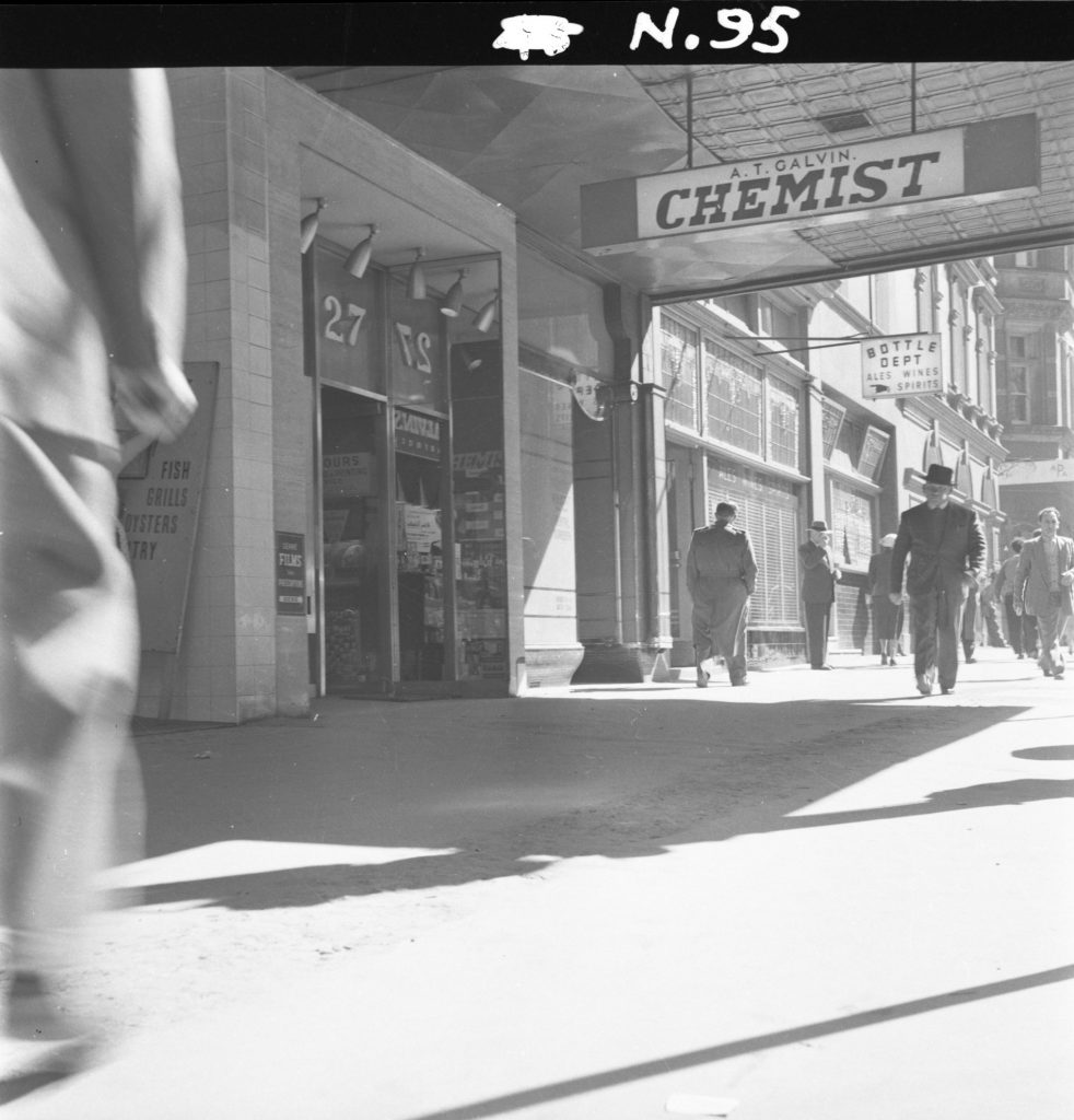 N95 Image showing a street view of a camera film shop and chemist at 27 Elizabeth Street