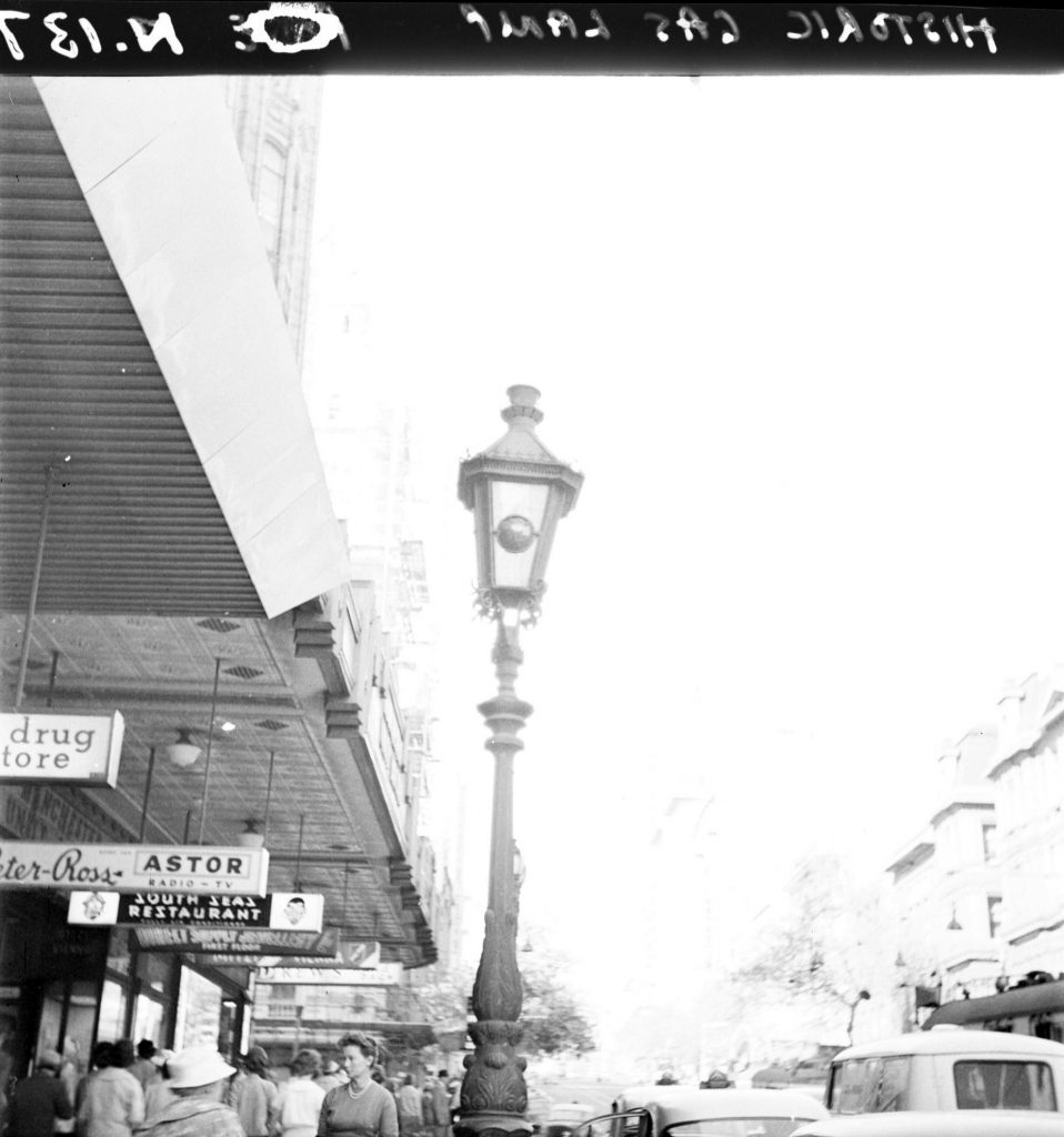 N137 Image showing a historic gas lamp on Collins Street