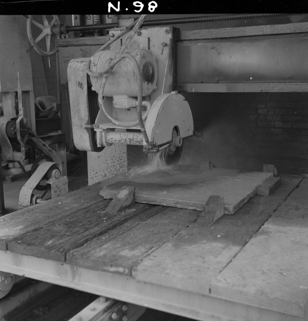 N98 Image showing a stone cutting machine in a masons yard