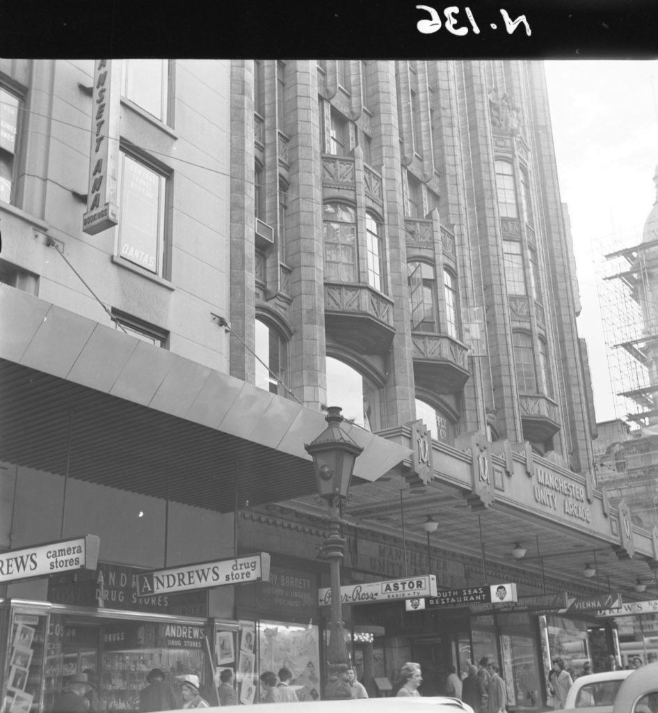 N136 Image showing a historic gas lamp on Collins Street